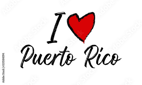 i love Puerto Rica Creative Cursive Text Typography Template. photo