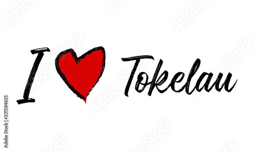 i love Tokelau Creative Cursive Text Typography Template. photo