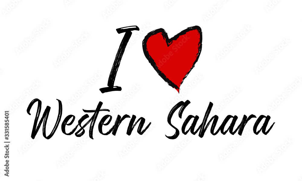 i love Westrern Sahara Creative Cursive Text Typography Template.
