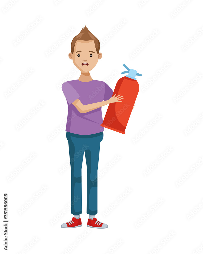 man with extinguisher avatar character man with extinguisher avatar character