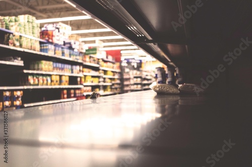Photography Empty supermarket shelf