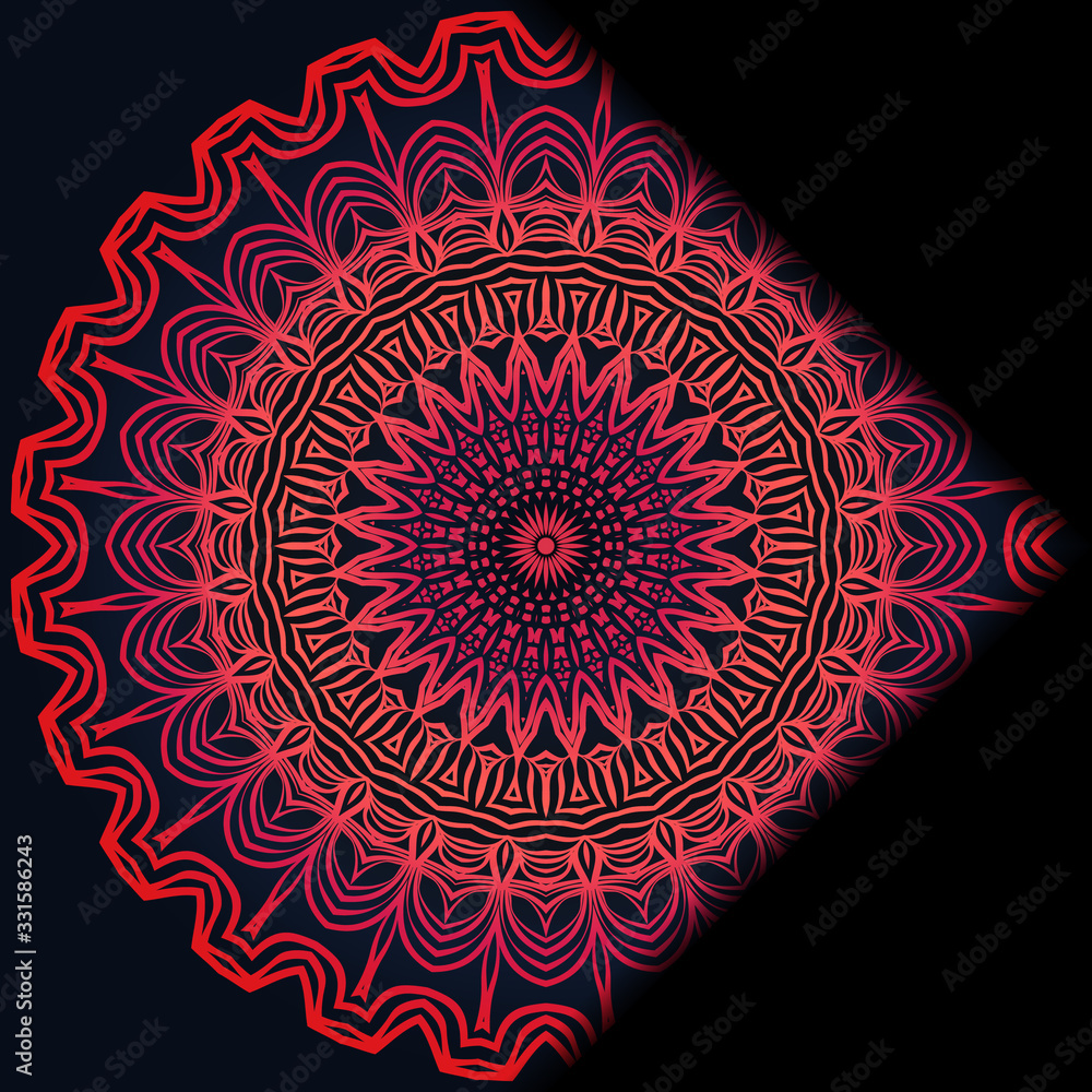 Luxury ornamental floral mandala. Original design with geometric background. Gold color. Vector card template. Design for Ramadan holiday, New year greeting, beauty spa salon, wedding, save the date