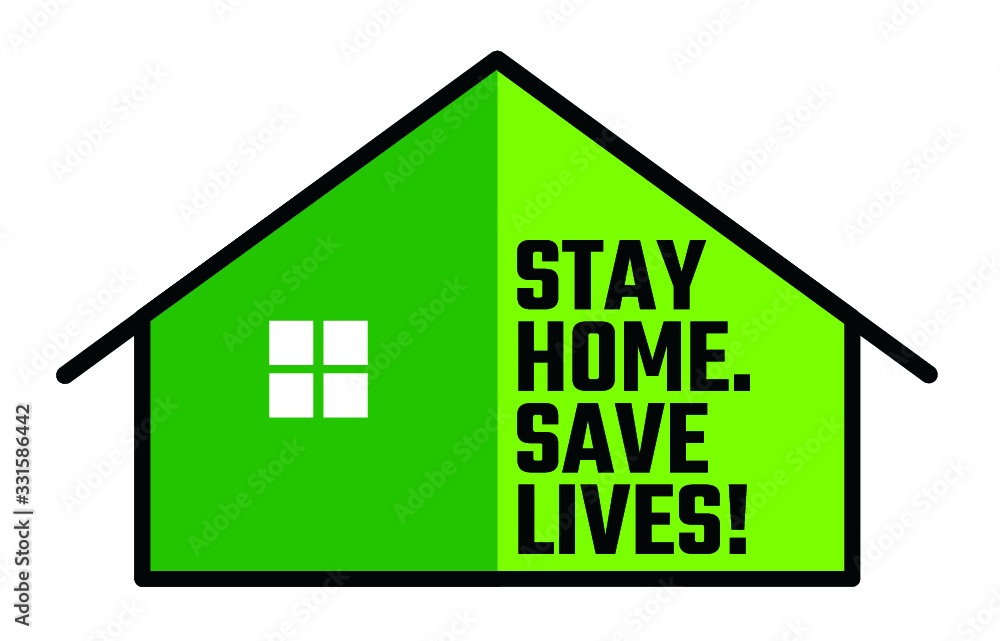 Social Distancing Saves Lives - Stay Home. Save Lives! Vector Illustration