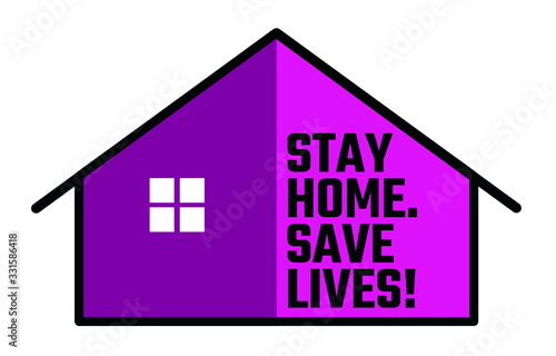 Social Distancing Saves Lives - Stay Home. Save Lives! Vector Illustration