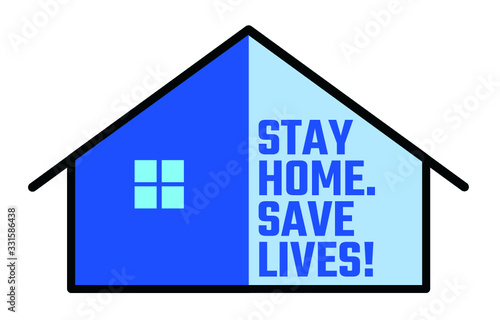 Social Distancing Saves Lives - Stay Home. Save Lives! Vector Illustration
