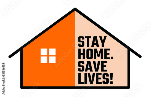 Social Distancing Saves Lives - Stay Home. Save Lives! Vector Illustration