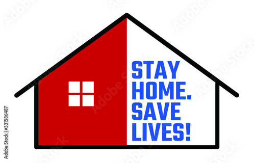 Social Distancing Saves Lives - Stay Home. Save Lives! Vector Illustration