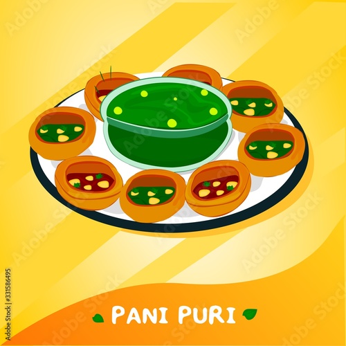 Pani puri indian mumbai street Food Flyer Vector