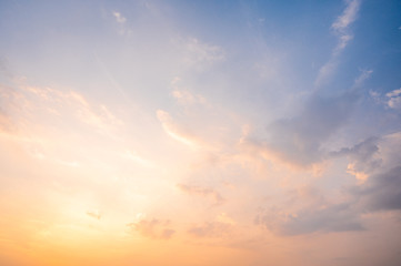 Sunset sky for background or sunrise sky and cloud at morning.