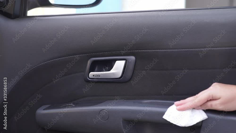 Cleaning car with alcohol gel Cleaning car with alcohol gel