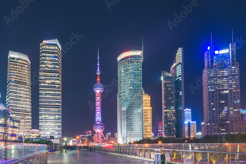 Photography the night view of shanghai pudong lujiazui CBD.