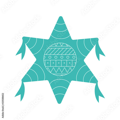 Mexican pinata flat style icon vector design