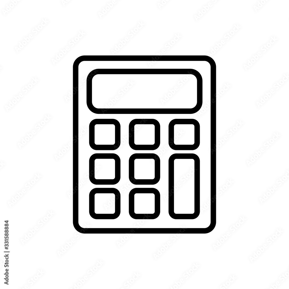 calculator math line style icon calculator math line style icon
