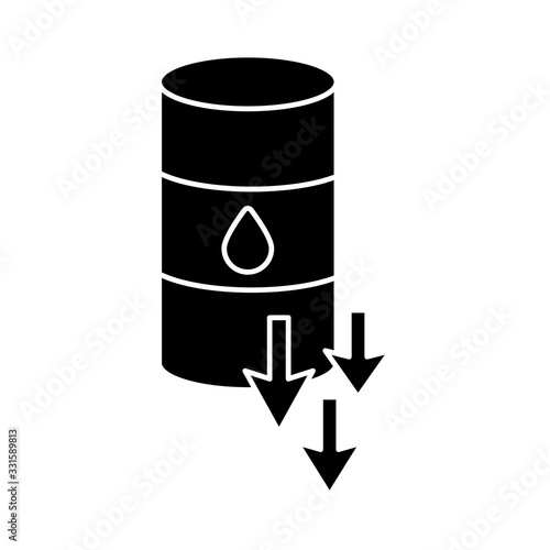 gasoline barrel tank with arrows flat style icon