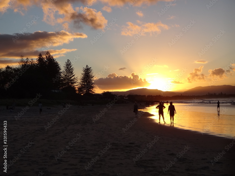 sunset byron bay australia