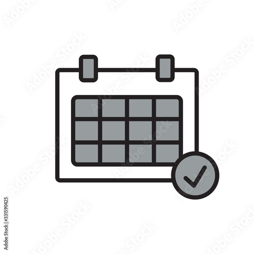 Calendar organizer icon. Vector illustration, flat design