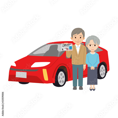 運転免許をもつ　シニア　イラスト