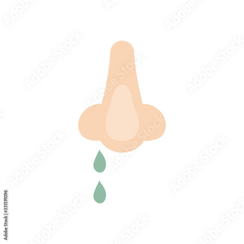 runny nose icon, flat style