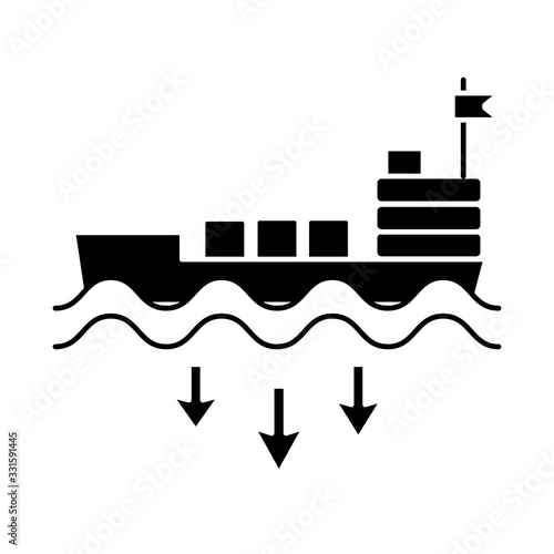 oil cargo ship flat style