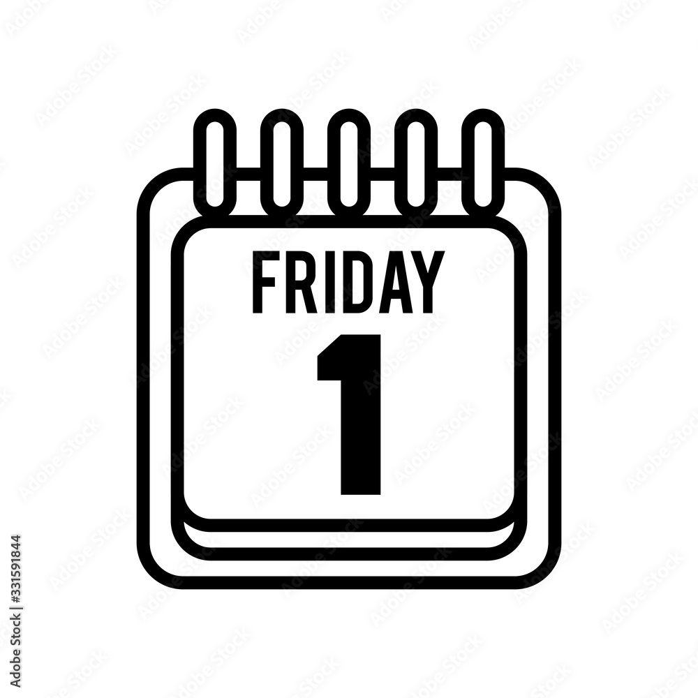 friday one calendar line style icon friday one calendar line style icon