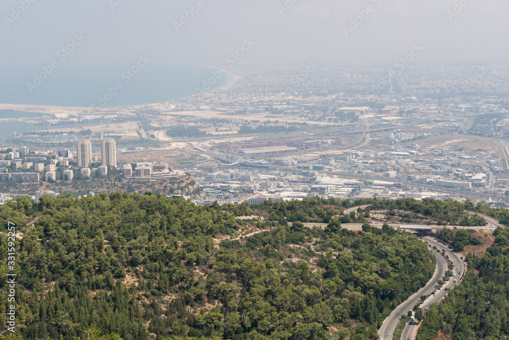 Haifa view from university observation deck