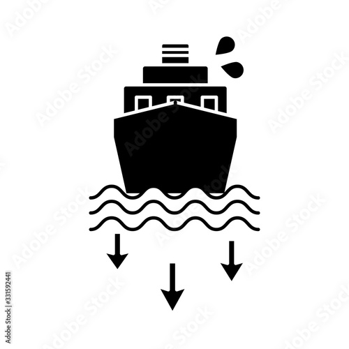 oil cargo ship flat style