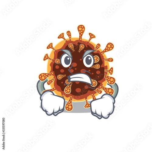 Gamma coronavirus cartoon character design with angry face