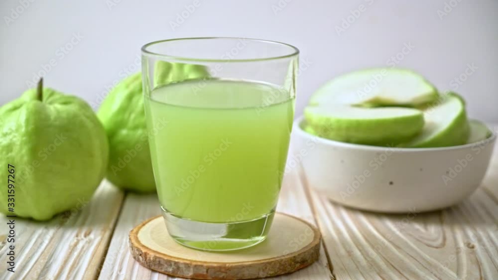 fresh guava juice glass with fresh guava fruit fresh guava juice glass with fresh guava fruit