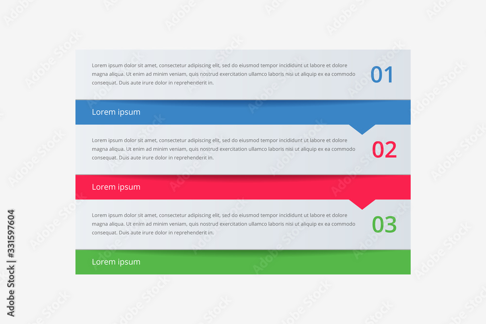 Modern vector abstract infographic with 3 steps or processes elements. Business concept timeline. Vector illustration. Modern vector abstract infographic with 3 steps or processes elements. Business concept timeline. Vector illustration.