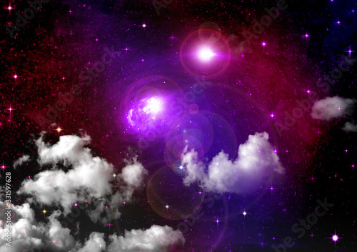 galaxy in a free space. 3D rendering