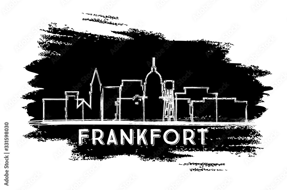 Frankfort Kentucky USA City Skyline Silhouette. Hand Drawn Sketch.