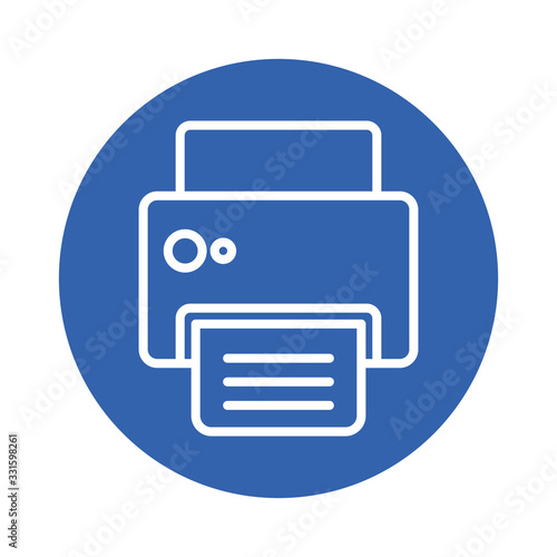 printer machine block style icon