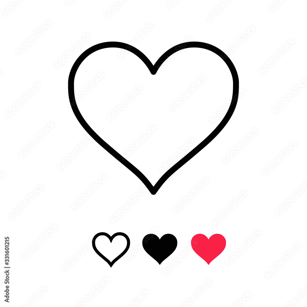 Heart icon. Love and health symbol linear pictogram. Heart icon. Love and health symbol linear pictogram.