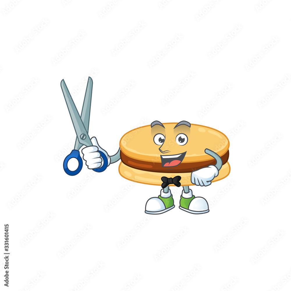 Fototapeta premium Cool Barber brown alfajor mascot design style