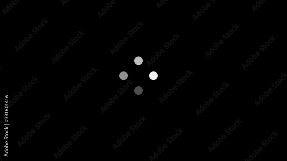 Buffering loading dot circles animation on a black background Buffering loading dot circles animation on a black background