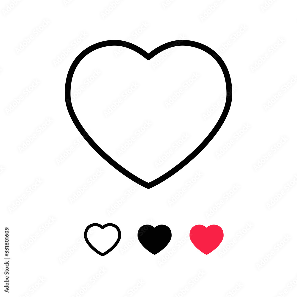 Heart icon. Love and health symbol linear pictogram.