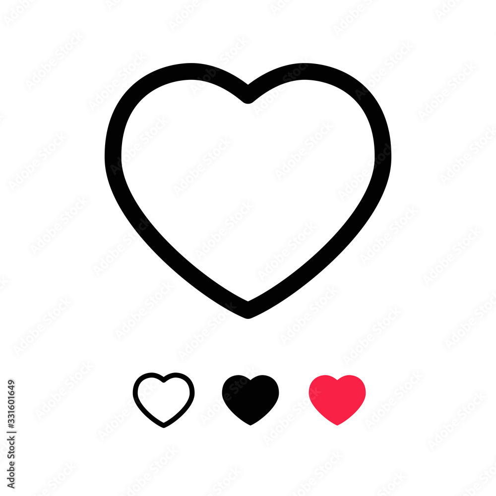 Heart icon. Love and health symbol linear pictogram. Heart icon. Love and health symbol linear pictogram.