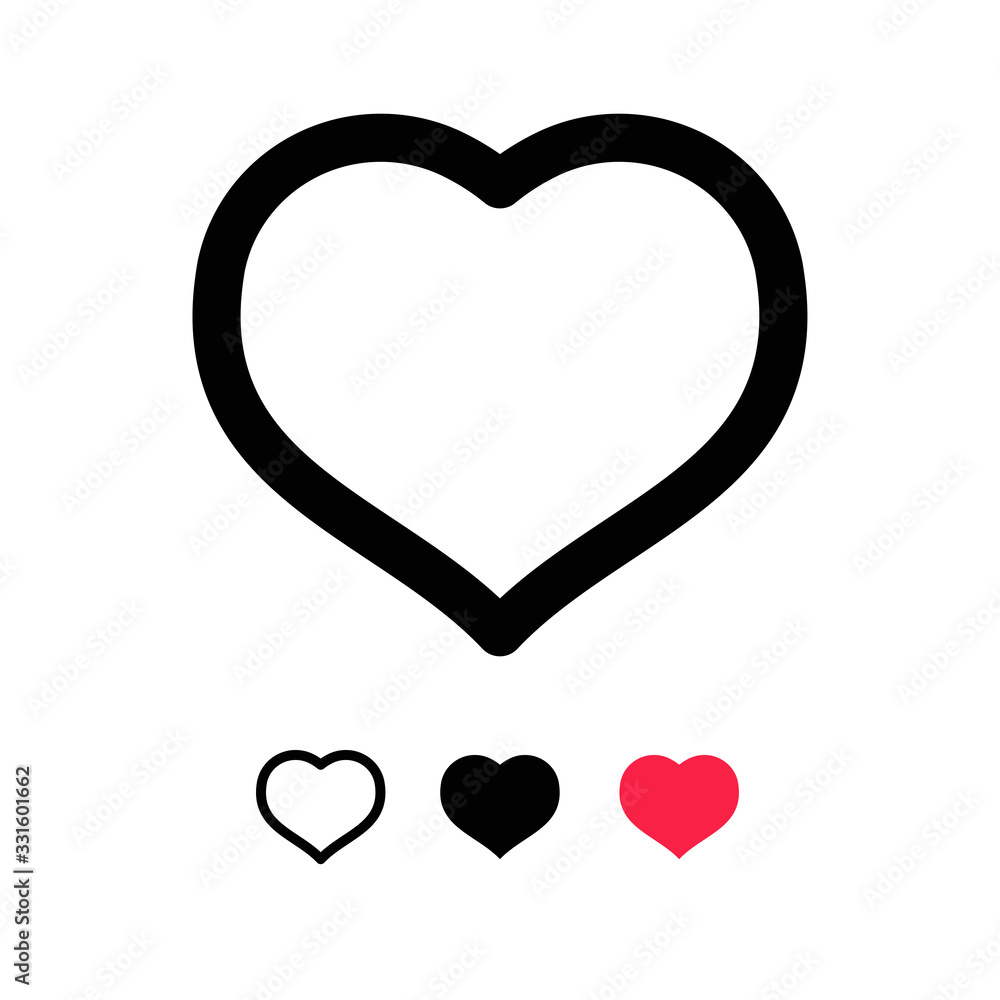 Heart icon. Love and health symbol linear pictogram. Heart icon. Love and health symbol linear pictogram.