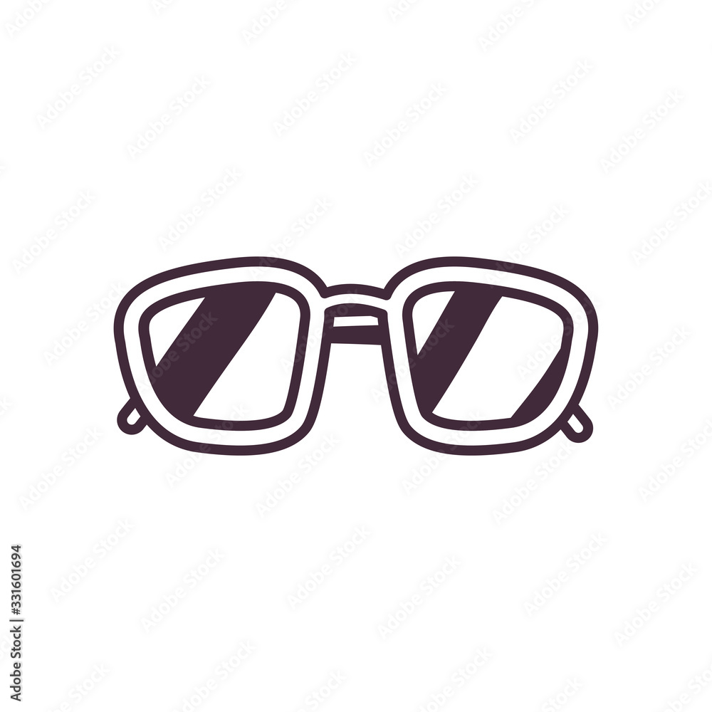 Isolated glasses line style icon vector design Isolated glasses line style icon vector design