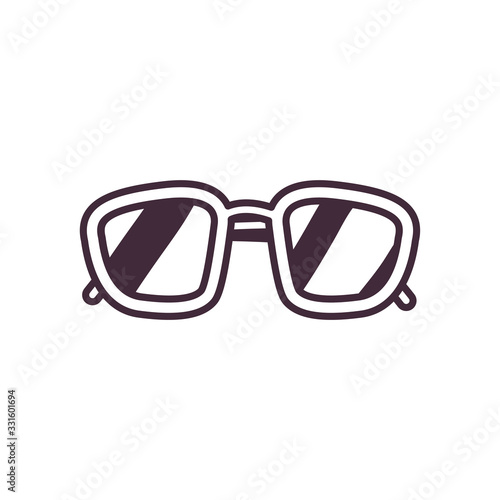 Isolated glasses line style icon vector design