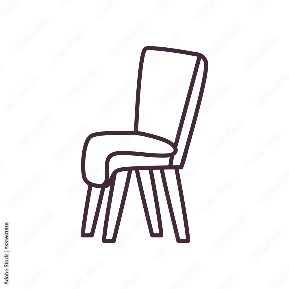 Isolated chair line style icon vector design Isolated chair line style icon vector design