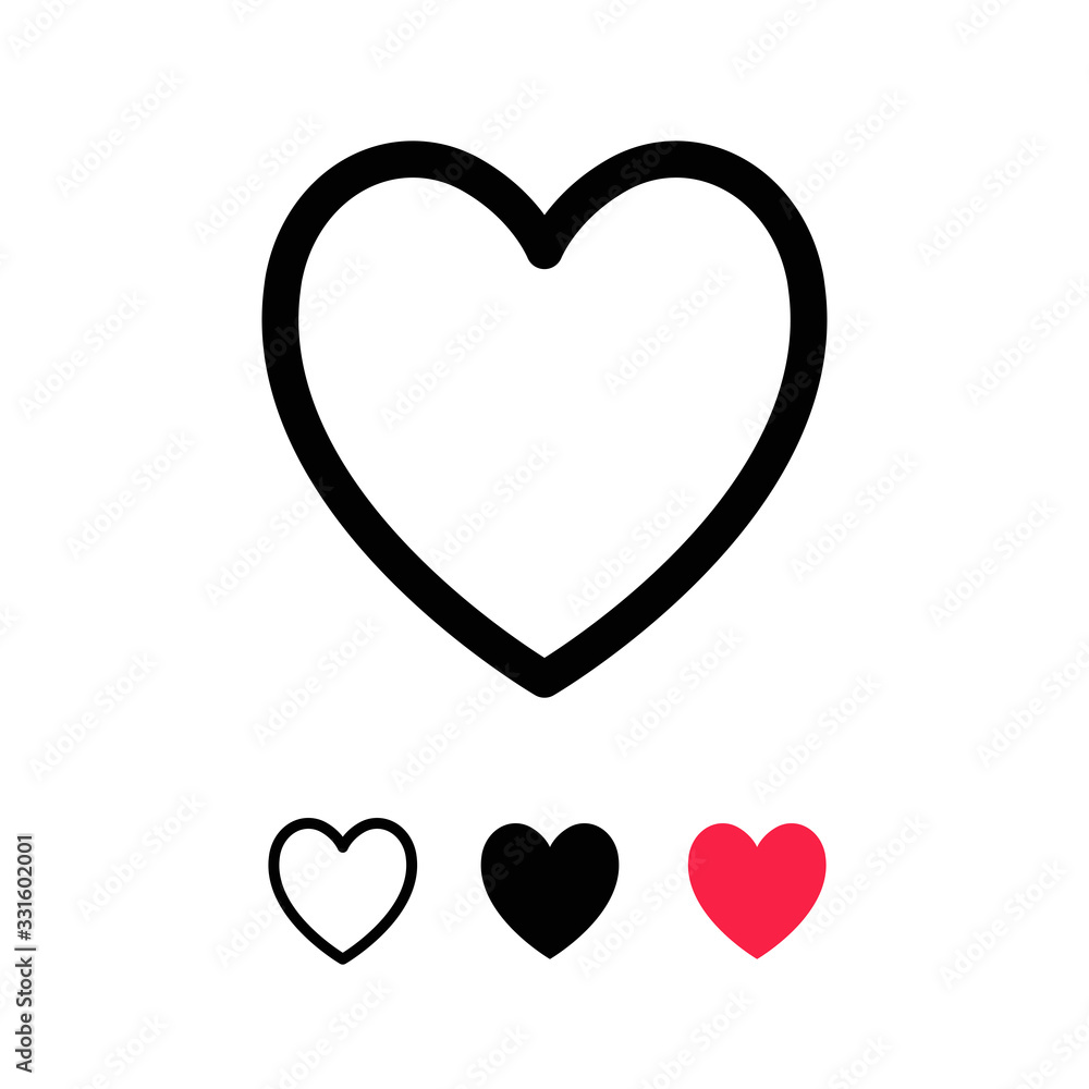 Heart icon. Love and health symbol linear pictogram.