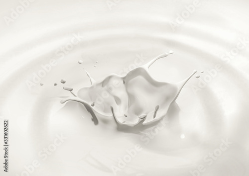 splash of milk on white background