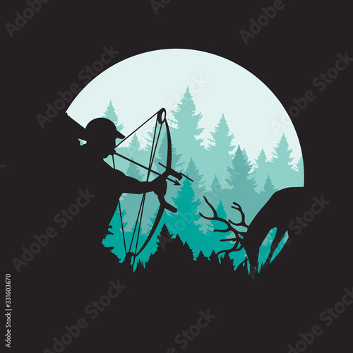 Bow Hunting logo. for adventure sport and survival logo