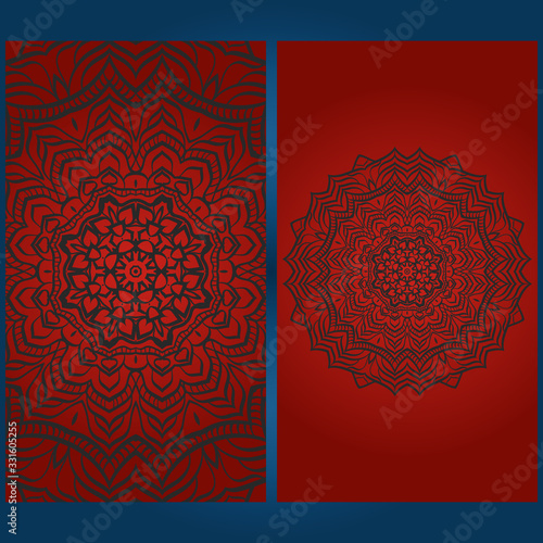 Templates card with mandala design. Vector illustration. For visit card, business, greeting card invitation