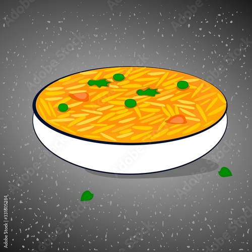 indian rice bowl or khichdi bowl food vector