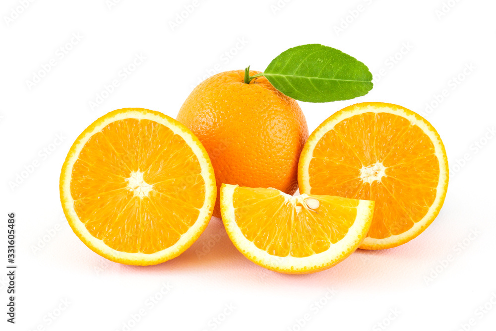 An orange on a white background An orange on a white background