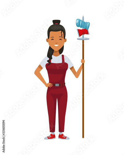 environmentalist woman recycling avatar character