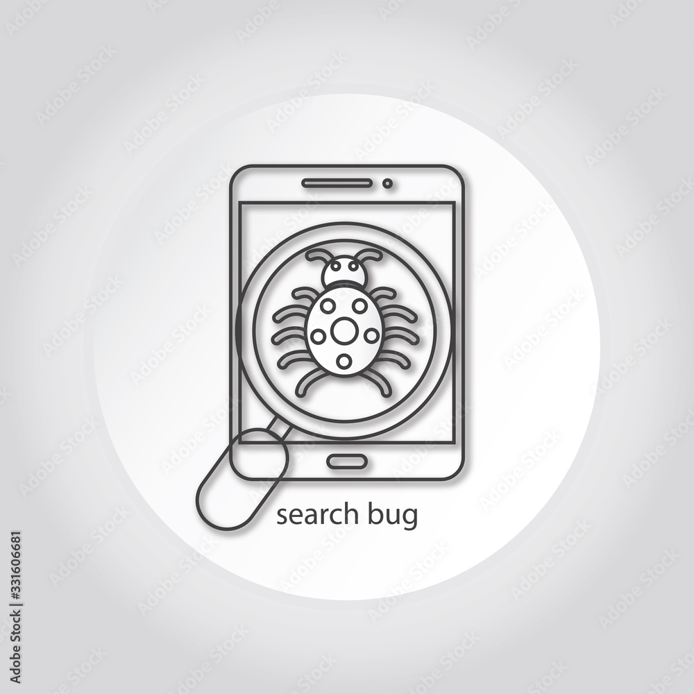 Scan Search Bug line Icon Scan Search Bug line Icon