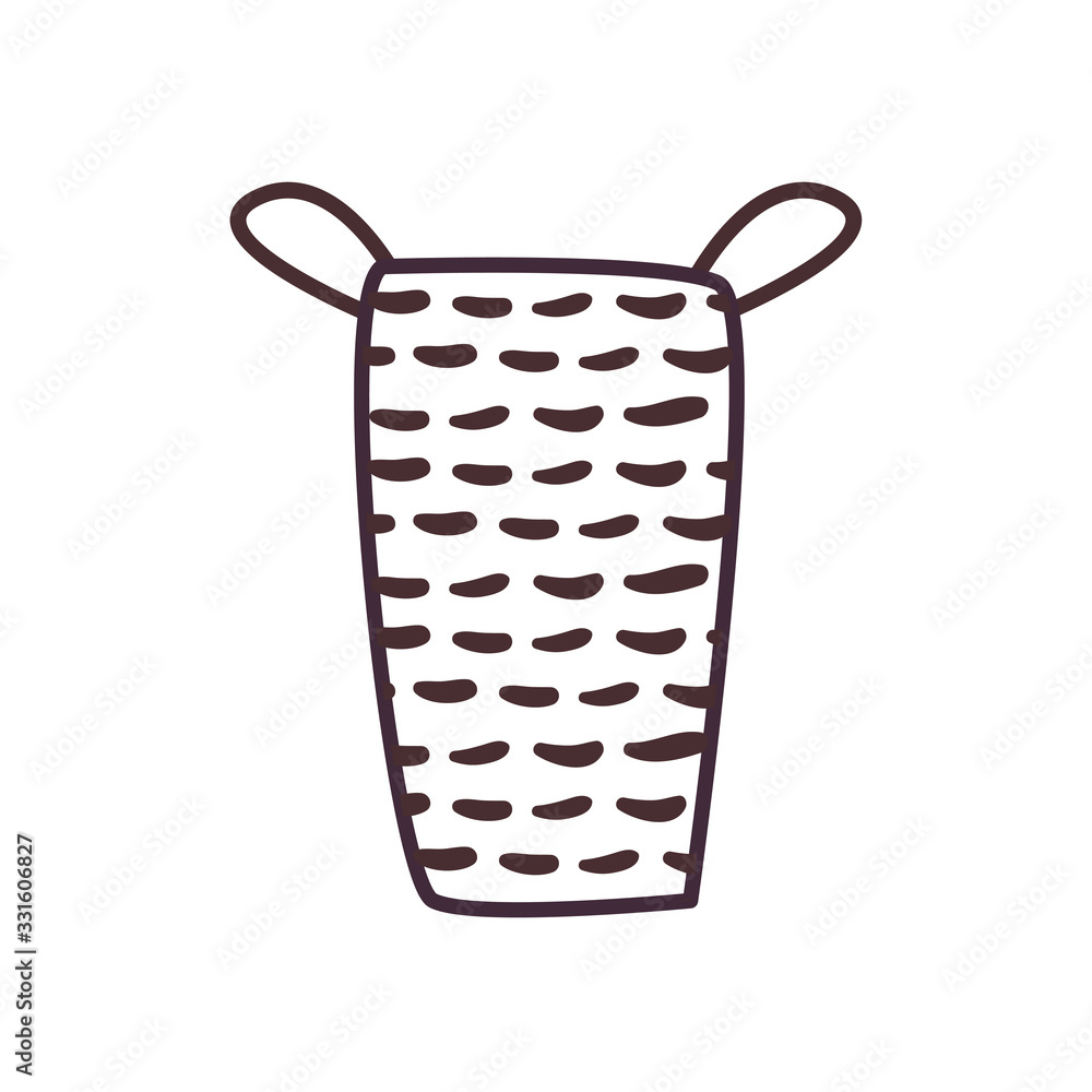 Isolated home basket line style icon vector design Isolated home basket line style icon vector design